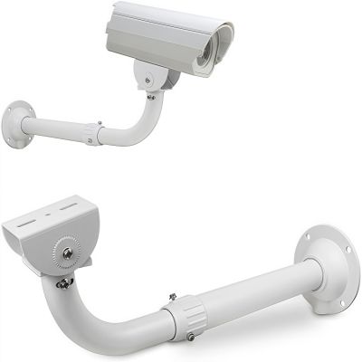 V-Fiabilidad J-Shaped Security Camera Mounting Bracket Extender Pole,30-60cm Adjustable Ceiling Mount Bracket for CCTV Surveillance Camera