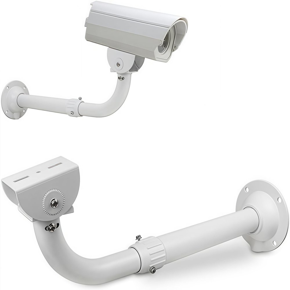 V-Fiabilidad J-Shaped Security Camera Mounting Bracket Extender Pole,30-60cm Adjustable Ceiling Mount Bracket for CCTV Surveillance Camera
