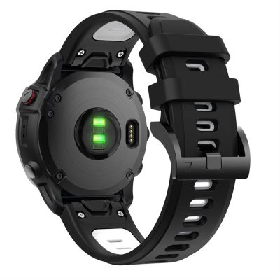 BKUANE Silicone Watchband For Garmin Fenix 7 Smart Watch Quick Release Wristband for Garmin Fenix 6 5 Plus 935 945 S60 Strap (Color : Black White, Size : Approach s60 S62)