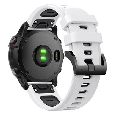 BKUANE Silicone Watchband For Garmin Fenix 7 Smart Watch Quick Release Wristband for Garmin Fenix 6 5 Plus 935 945 S60 Strap (Color : White Black, Size : 22mm Fenix 5 5Plus)