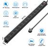 CRST 12-Outlet Long Power Strip with 15FT Cord, 2100 Joules Heavy Duty Surge Protector Mountable Power Strip, Wide Spaced Outlets for Industrial Garage Commercial(15A/1875W) view 2