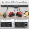 CRST 12-Outlet Long Power Strip with 15FT Cord, 2100 Joules Heavy Duty Surge Protector Mountable Power Strip, Wide Spaced Outlets for Industrial Garage Commercial(15A/1875W) view 3