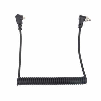 2.5mm to Male Flash PC Sync Cable, Extendable Flash Sync Coiled Cable with Screw Lock for Camera Photography Connector