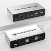 DisplayPort KVM Switch Dual Monitors for 2 Computers 4K@60Hz 2 in 2 Out Displayport KVM Switch with Audio Microphone Output and 3 USB Ports, Keyboard Mouse Displayport Dual Monitor KVM view 1