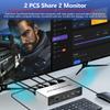 DisplayPort KVM Switch Dual Monitors for 2 Computers 4K@60Hz 2 in 2 Out Displayport KVM Switch with Audio Microphone Output and 3 USB Ports, Keyboard Mouse Displayport Dual Monitor KVM view 2