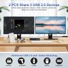 DisplayPort KVM Switch Dual Monitors for 2 Computers 4K@60Hz 2 in 2 Out Displayport KVM Switch with Audio Microphone Output and 3 USB Ports, Keyboard Mouse Displayport Dual Monitor KVM view 4