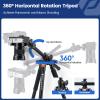 Fotopro Horizontal Camera Tripod 75 Inch Aluminum 360 Degree Ball Head Quick Release Plate DSLR Tripod for Travel Camera Video Camcorder view 2