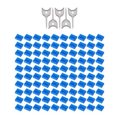 100PCS USB-A Port Blockers with 5 Keys-Removable Type-A Data Protection - Dust & Moisture Resistant Shield for Laptops, PCs, Gaming Devices & Tamper Protection (Blue)