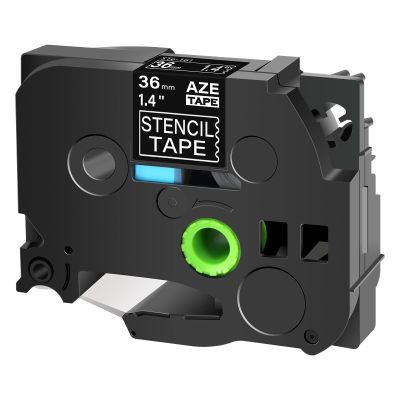6 Pack Replacement Compatible for Brother P-Touch STE Label Tape STe-161 ST161 36mm 1.4 Black on Clear Mobile Stencil Tape PT9200dx PT9400 PT9500pc PT9600 PT9700PC Label Printer