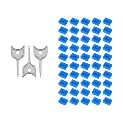 50PCS USB-A Port Blockers with 3 Keys-Removable Type-A Data Protection - Dust & Moisture Resistant Shield for Laptops, PCs, Gaming Devices & Tamper Protection (Blue)