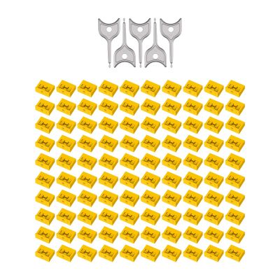 100PCS USB-A Port Blockers with 5 Keys-Removable Type-A Data Protection - Dust & Moisture Resistant Shield for Laptops, PCs, Gaming Devices & Tamper Protection (Yellow)
