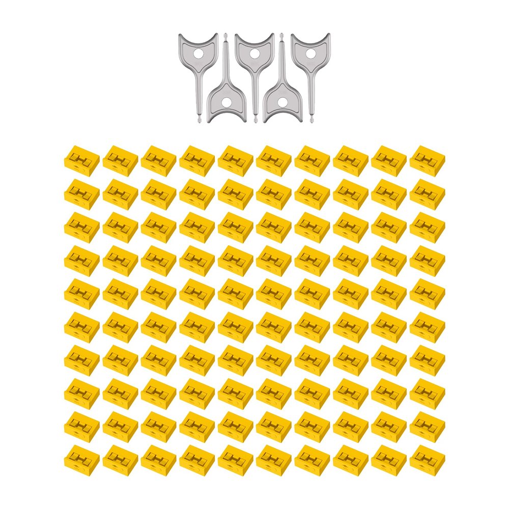 100PCS USB-A Port Blockers with 5 Keys-Removable Type-A Data Protection - Dust & Moisture Resistant Shield for Laptops, PCs, Gaming Devices & Tamper Protection (Yellow)