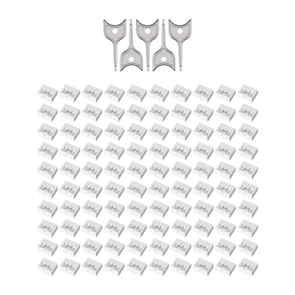100PCS USB-A Port Blockers with 5 Keys-Removable Type-A Data Protection - Dust & Moisture Resistant Shield for Laptops, PCs, Gaming Devices & Tamper ProtectionWhite