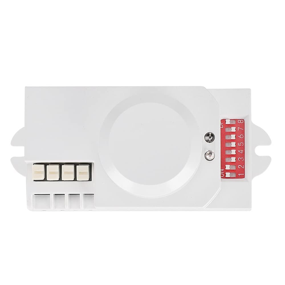 5.8GHz Microwave Motion Sensor Light DipSwitch, High Sensitivity Long Distance AC85-250V for Corridor Stairway