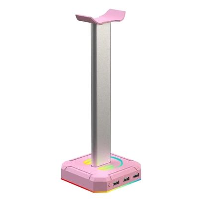 Headset Holder Headphone Stand Creative Headset Holder Headphone Stand Usb Charging Over-ear Headsets Desk Bracket Saving Space Headset Stand Headphone Holder ( Color : Pink , Size : 4.13*4.13*10.5in