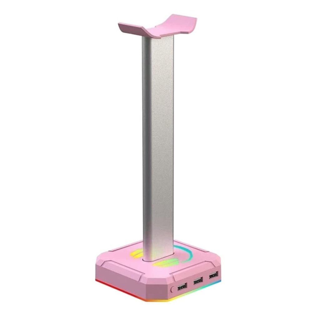 Headset Holder Headphone Stand Creative Headset Holder Headphone Stand Usb Charging Over-ear Headsets Desk Bracket Saving Space Headset Stand Headphone Holder ( Color : Pink , Size : 4.13*4.13*10.5in