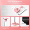 Headset Holder Headphone Stand Creative Headset Holder Headphone Stand Usb Charging Over-ear Headsets Desk Bracket Saving Space Headset Stand Headphone Holder ( Color : Pink , Size : 4.13*4.13*10.5in view 3