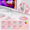 Headset Holder Headphone Stand Creative Headset Holder Headphone Stand Usb Charging Over-ear Headsets Desk Bracket Saving Space Headset Stand Headphone Holder ( Color : Pink , Size : 4.13*4.13*10.5in view 4