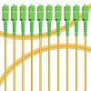 Bangun 10Pack - 3m SC/APC to SC/APC Fiber Optic Internet Cable, Single Mode Patch Cable, Fiber Optic Jumper Optical Patch Cord - SIMPLEX - 9/125um - OS1/OS2 Compatible, LSZH Yellow view 1