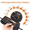 144W Universal Power Supply 9V 12V 14V 15V 16V 18V 19V 20V 24V 30V 36V Adjustable Variable Switching AC/DC Adapter, 100V-240V AC to DC 9V~36V 4A Converter with 14 Tips & Polarity Converter view 2