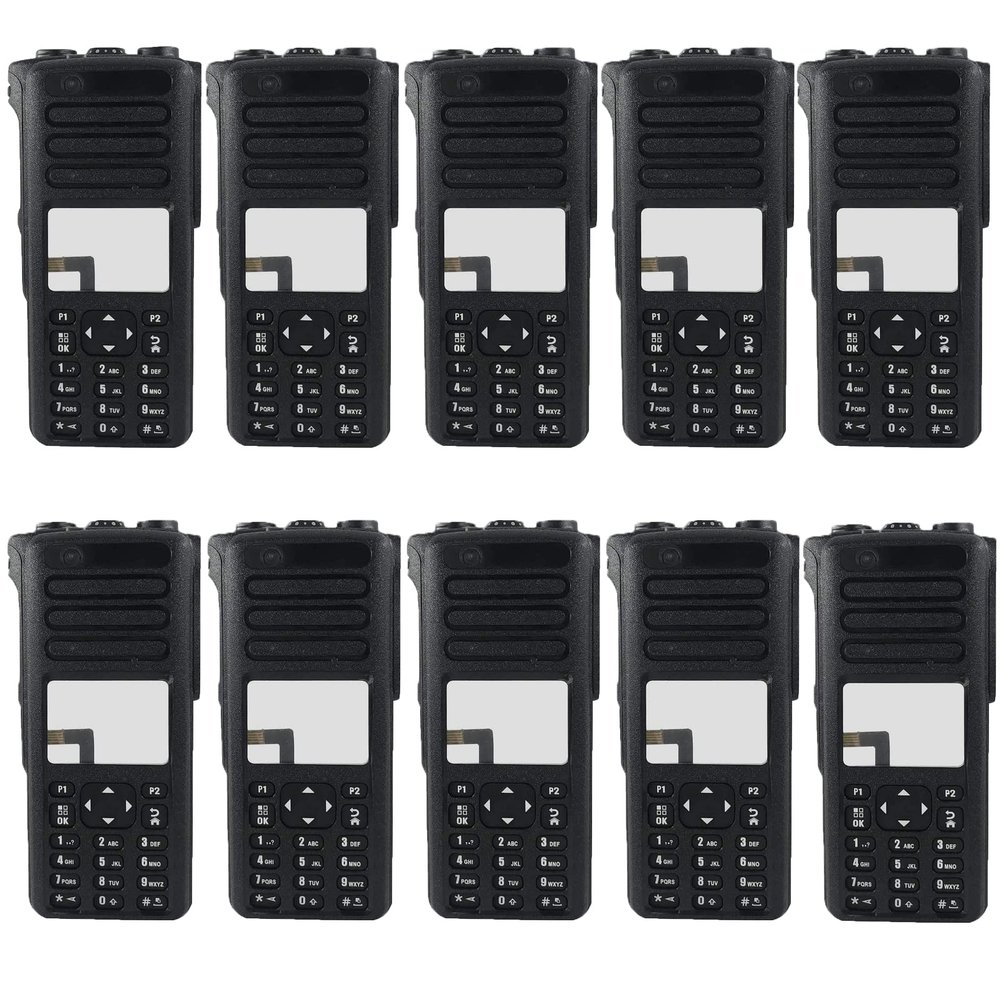 Amazingxiax 10Pack Black Full-Keypad Housing Case Front Cover with Speaker for XPR7550 XPR7580 XIR P8668 XIR P8660 DP4800 DP4801 DGP8550 DGP5550 Radio