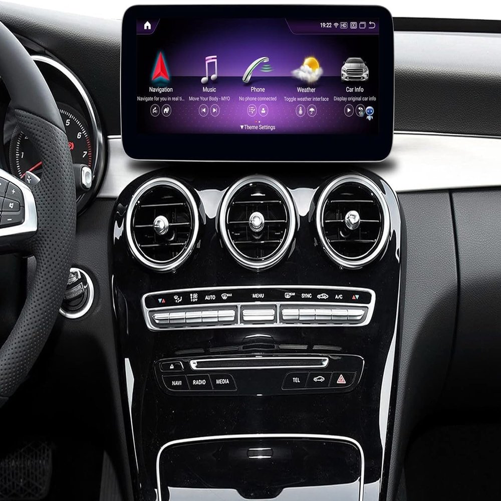 10.25 Inch Car Radio Android 12 Touchscreen for Mercedes Benz A/C-Class, W176, CLA, GLA, GLC, X156, 2015 to 2018 Year NTG 5.0, Supports Wireless Apple Carplay/Android Car Mirror Link (6G+128G)