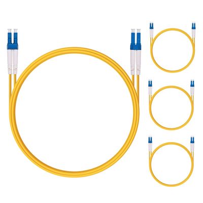 4 Pack 0.3M OS2 LC to LC Fiber Patch Cable, Single Mode SFP Fiber Jumper, Duplex LC-LC 9/125um, LSZH, 1ft, for 1G/10G SMF SFP Transceiver, Router, Networks and More, Available 0.2m - 100m