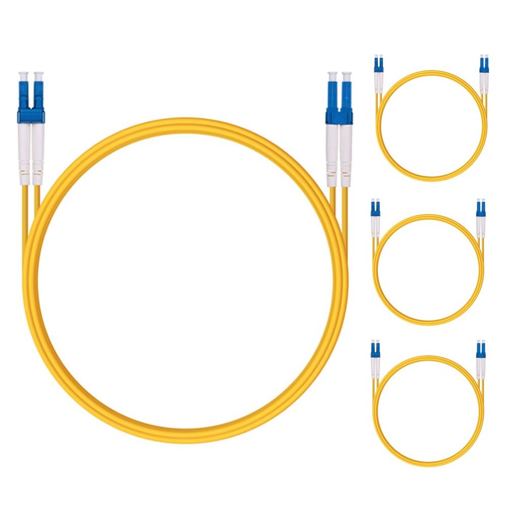 4 Pack 0.3M OS2 LC to LC Fiber Patch Cable, Single Mode SFP Fiber Jumper, Duplex LC-LC 9/125um, LSZH, 1ft, for 1G/10G SMF SFP Transceiver, Router, Networks and More, Available 0.2m - 100m