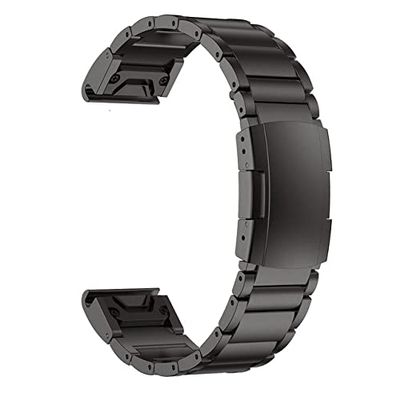 AEMALL 26 22mm Alloy Watch Band Strap Compatible for Fenix 5 5X Plus Fenix 6 6X Pro Forerunner 935 945 Quick release Bracelet (Color : Titanium alloy, Size : Forerunner 935 945)