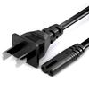 2 Prong AC Power Cord Replacement for Samsung TV,TCL TV, Toshiba LG TVs, Sony PS5/PS4/PS3, Xbox One S/Xbox One X, Sharp,Panasonic,Vizio,Sky Box Power Cord 2 Prong Cable 6FT Black view 1