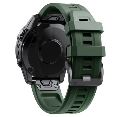 CZKE QuickFit 26 22mm Smart Orinigal Straps For Garmin Fenix 7 7X EPIX 6 6X Pro 5 5X 3HR 945 Silicone Smartwatch Wrist Bands Bracelet (Color : Army green, Size : 26mm D2 MK2i Enduro)