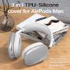 4 in 1 Case Covers for AirPods Max Headphones, Anti-Scratch Sweat-Proof Ear Pad Covers/Ear Cups Cover/Headband Cover Protectorfor Apple AirPods Max (2024 USB-C /2020 Lightning)- WhiteClear view 3
