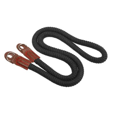 PATIKIL Camera Shoulder Strap, Cotton Soft Long Woven Round Cord Rope Holder with Mounting Ring for Outdoor Photography Camera, Black