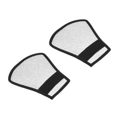 PATIKIL Flash Diffuser Reflector, 2Pcs 2-Sided Flexible Bend Bounce Reflector with Elastic Strap for Flashlight Photography Camera Speed Light, Silver White