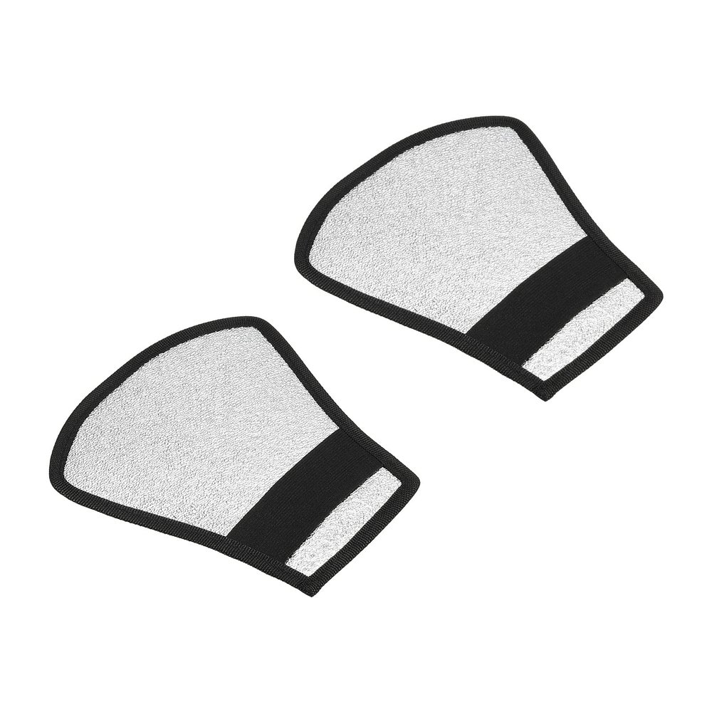 PATIKIL Flash Diffuser Reflector, 2Pcs 2-Sided Flexible Bend Bounce Reflector with Elastic Strap for Flashlight Photography Camera Speed Light, Silver White