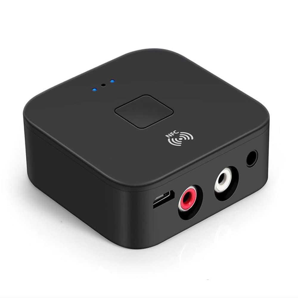 Bluetooth 5.0 Audio Receiver, 3.5mm AUX RCA Wireless Bluetooth Audio Adapter for Home Stereo Car Stereo System Music Streaming System, NFC Speaker Audio