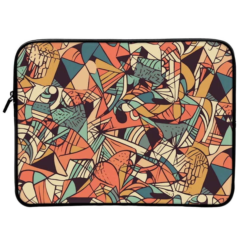 Abstract 2-Sided Print Mac Book Pro 16" Sleeve - Colorful Laptop Sleeve - Art Print Mac Book Sleeve