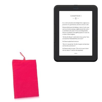 BoxWave Case Compatible with Barnes & Noble Nook GlowLight 4e - Velvet Pouch, Soft Velour Fabric Bag Sleeve with Drawstring - Cosmo Pink