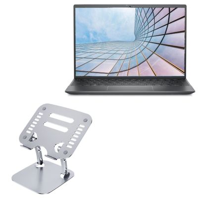 BoxWave Stand and Mount Compatible with Dell Vostro 13 (5310) - Executive VersaView Laptop Stand, Ergonomic Adjustable Viewing Angle Metallic Riser - Metallic Silver