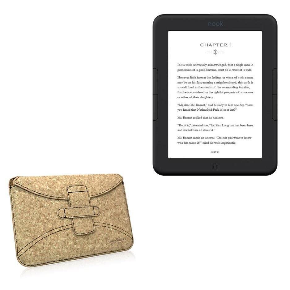 BoxWave Case Compatible with Barnes & Noble Nook GlowLight 4e - Quorky Pouch, Durable, Lightweight Cork Envelope Sleeve Cover
