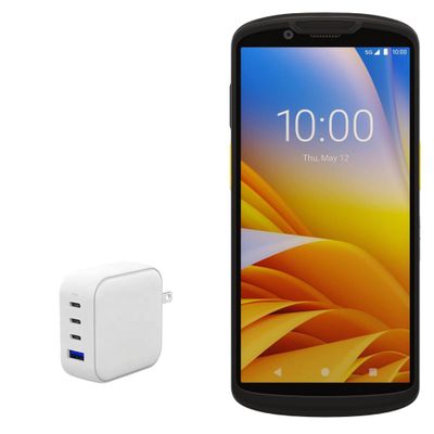BoxWave Charger Compatible with Zebra TC58 - PD miniCube (100W), 100W 3 PD Port Wall Charger International - Winter White