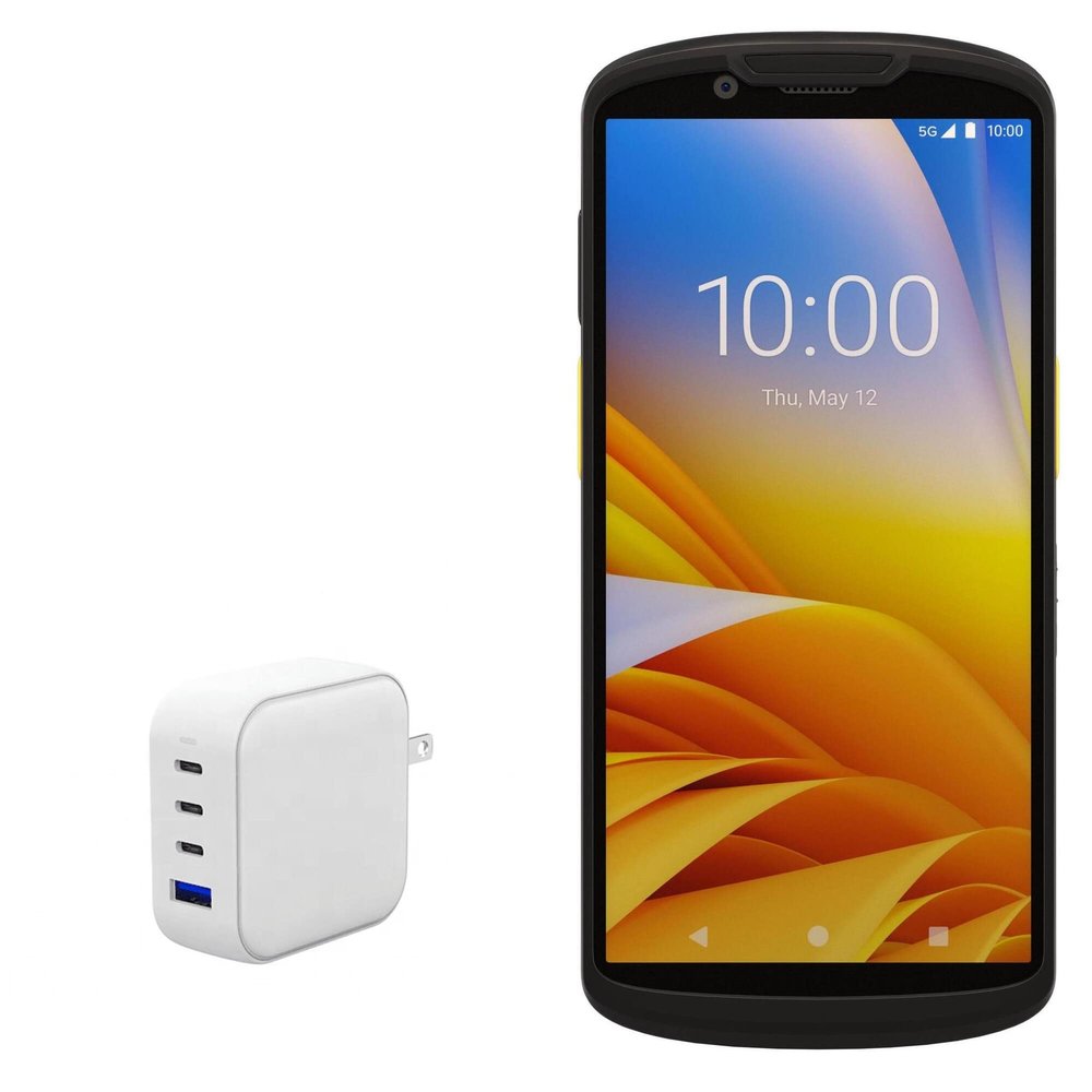 BoxWave Charger Compatible with Zebra TC58 - PD miniCube (100W), 100W 3 PD Port Wall Charger International - Winter White