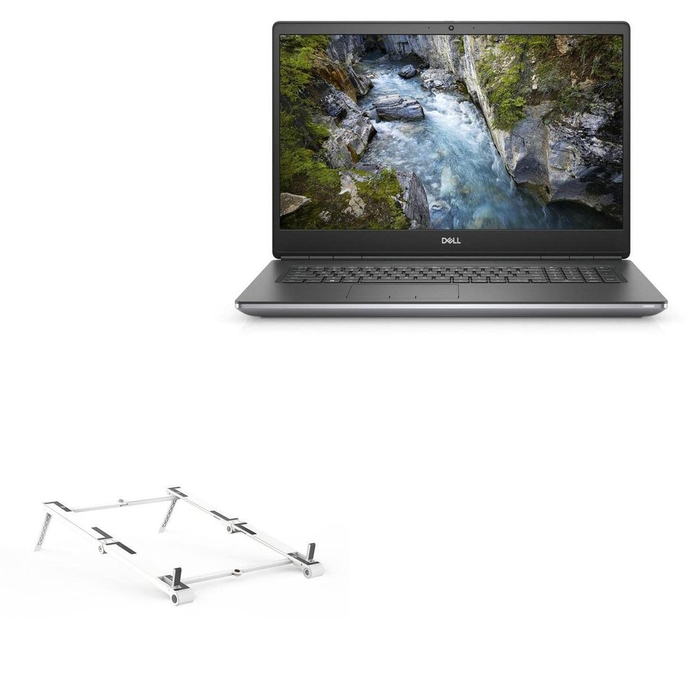 BoxWave Stand and Mount Compatible with Dell Precision 17 (7760) - Pocket Aluminum Stand 3-in-1, Portable Multi Angle Viewing Riser - Metallic Silver