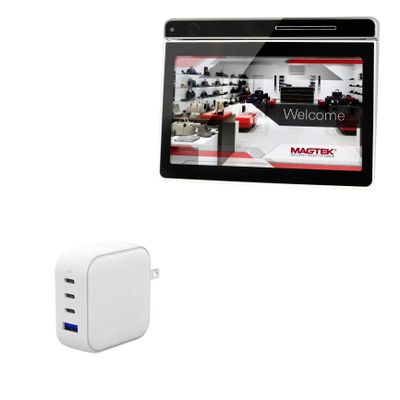 BoxWave Charger Compatible with Magtek DynaGlass - PD miniCube (100W), 100W 3 PD Port Wall Charger International - Winter White