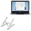 BoxWave Stand and Mount Compatible with Fusion5 Laptop T90B+PRO-128GB (14.1 in) - Compact QuickSwitch Stand, Portable Multi Angle Viewing Foldable Riser - Metallic Silver view 1