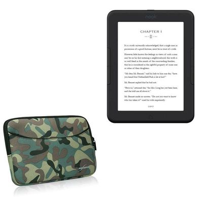 BoxWave Case Compatible with Barnes & Noble Nook GlowLight 4e - Camouflage Suit with Pocket, Neoprene Camo Suit Zipper Pocket for Storage