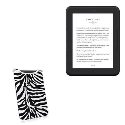 BoxWave Case Compatible with Barnes & Noble Nook GlowLight 4e - Zebra Plush SlipSuit, Animal Print Padded Soft Sleeve