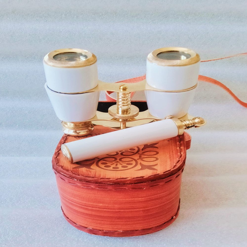 Binoculars Brass Opera Glasses Handmade Nautical White Binoculars Gifts Love, Christmas Day, Valentine's Day, Women's Day