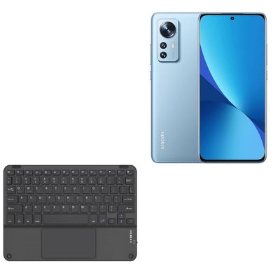 BoxWave Keyboard Compatible with Xiaomi 12X - SlimKeys Bluetooth Keyboard with Trackpad, Portable Slim TouchPad - Jet Black