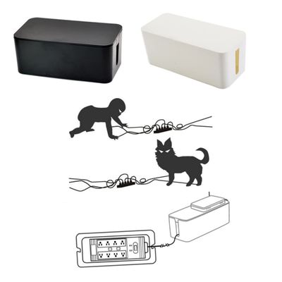 Cabilock Cord Organizer Box Wire Storage for Power Strip Cable Management Plastic Black